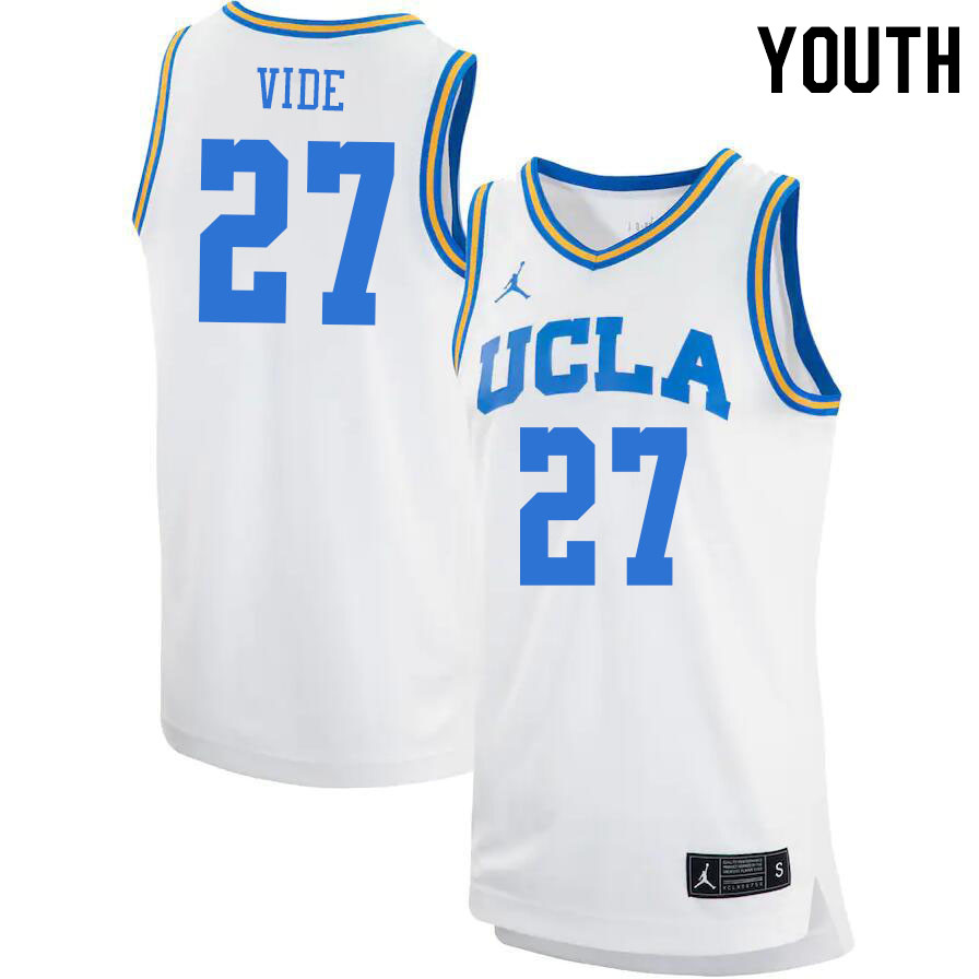 Youth #27 Jan Vide UCLA Bruins College Basketball Jerseys Stitched Sale-White - Click Image to Close